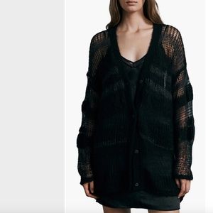 NWT $450 rag & bone Lillian Stripe Open Stitch Alpaca Blend Cardigan in M + XL!